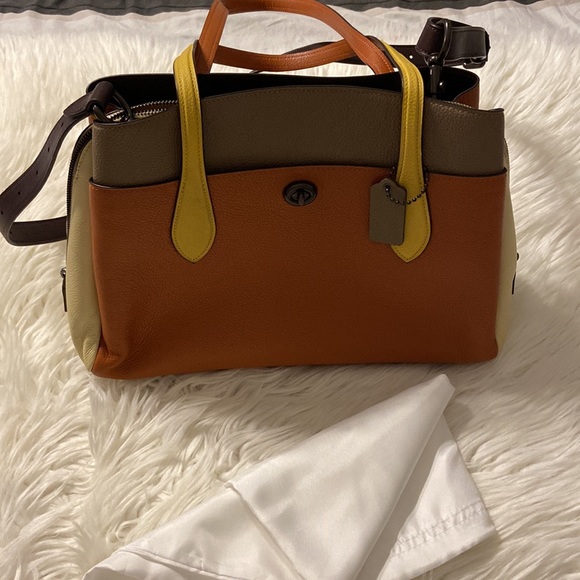 Coach 89086 Colorblock Lora Carryall Large Satchel Handbag perfect fall colors - Picture 10 of 17